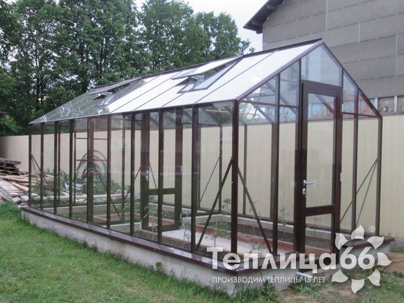 Теплица botanik standard под стекло, ширина 2,8 м
